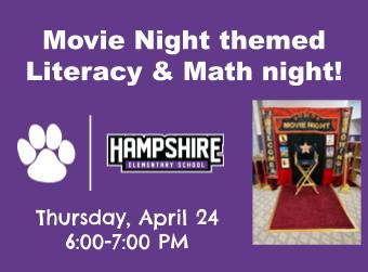 Movie Night themed Literacy & Math night!